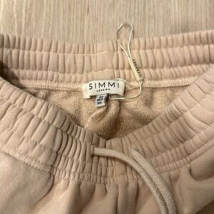 Simmi London Prime Cream Fleece Back Joggers